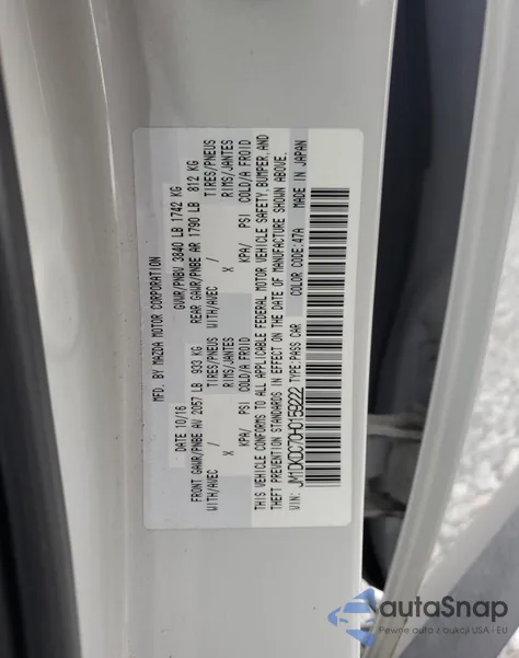 2017 Mazda Cx-3 Touring из США, поврежденный, VIN JM1DKDC70H0159222